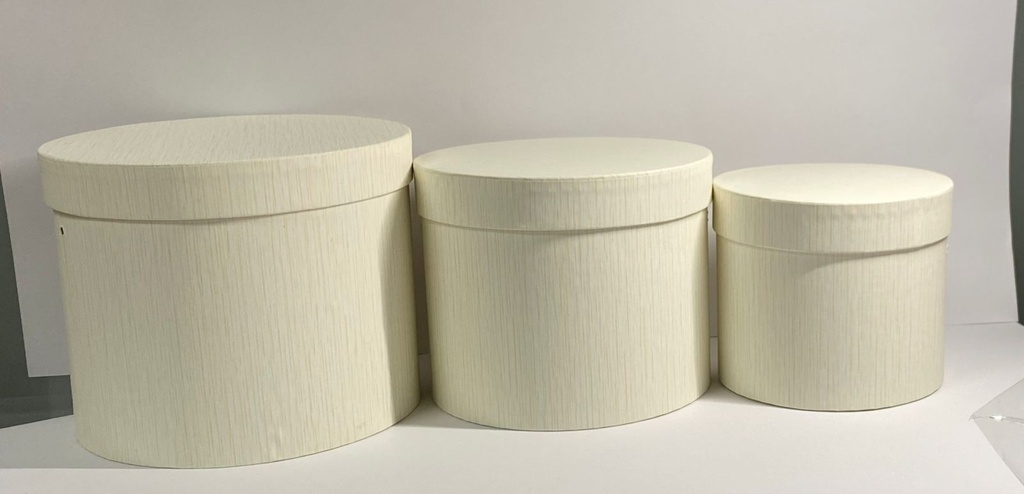 SET DE CAJA P/FLOR REDONDA DE 3 PCS BLANCA