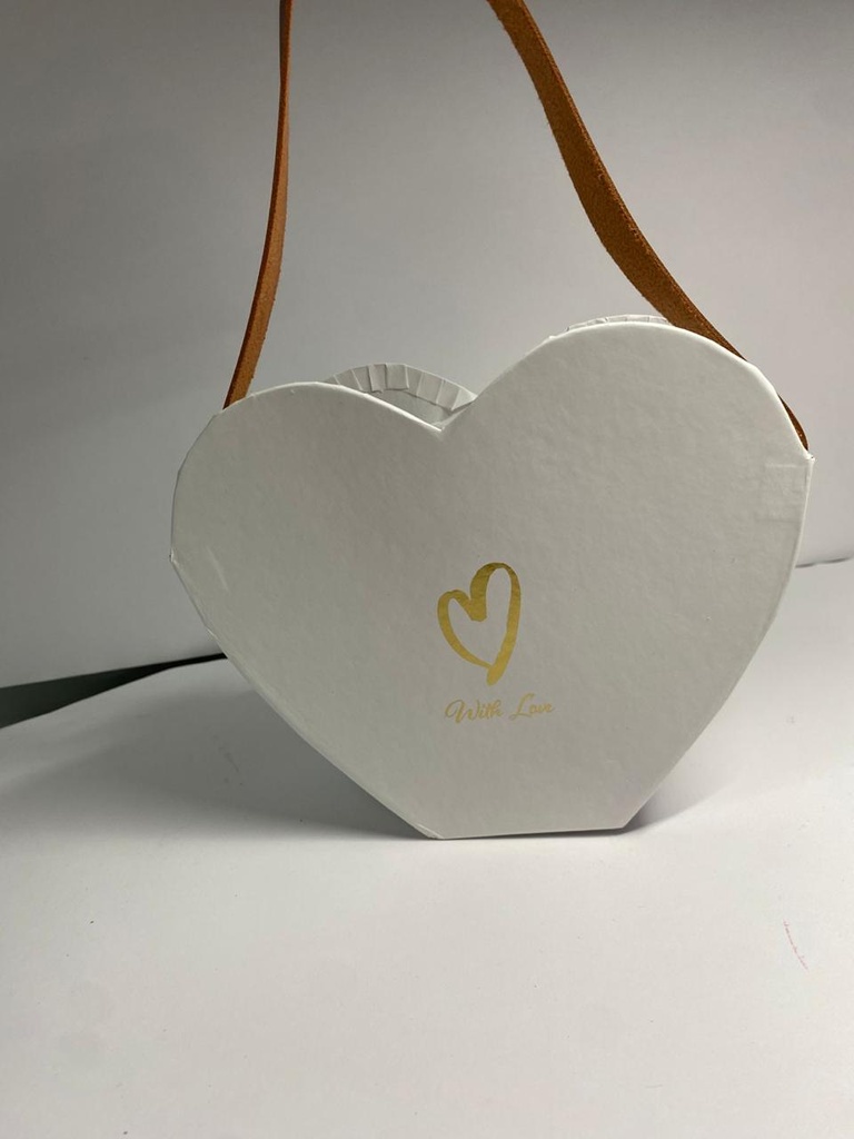 CAJA P/FLOR CORAZON BLANCA