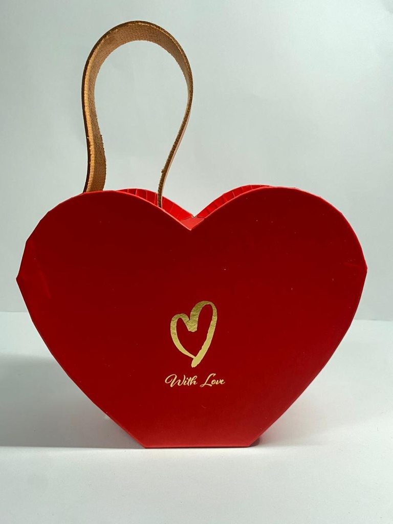 CAJA P/FLOR CORAZON ROJA