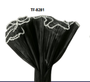 ORGANZA C/PERLA PARA RAMO DE FLORES NEGRA 28CM