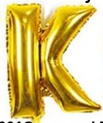 GLOBO LETRA K 16 PULGADAS DORADO