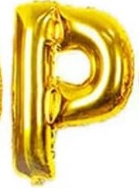 GLOBO LETRA P 16 PULGADAS DORADO