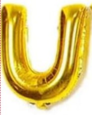 GLOBO LETRA U 16 PULGADAS DORADO