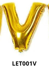 GLOBO LETRA V 16 PULGADAS DORADO