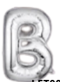 GLOBO LETRA B 16 PULGADAS PLATEADO