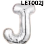 GLOBO LETRA J 16 PULGADAS PLATEADO