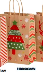 BOLSAS DE REGALO NAVIDAD KRAFT GRANDES 20 PIEZAS/BOLSA 32x26x12cm