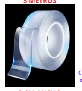 PEGADOBLE TRANSPARENTE 2cm ancho / 3metros