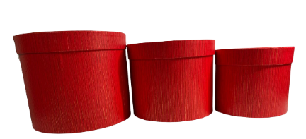 [TF-8648] SET DE CAJA P/FLOR REDONDA 3 PCS ROJA