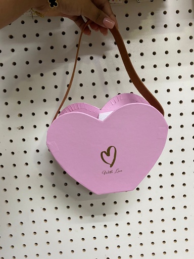 [TF-8634] CAJA P/FLOR CORAZON ROSADO