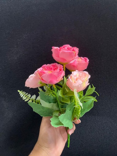 [TF-6971] RAMO DE FLOR MINI 4 CABEZAS ROSADO