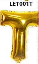 [LET001T] GLOBO LETRA T 16 PULGADAS DORADO