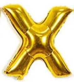 [LET001X] GLOBO LETRA X 16 PULGADAS DORADO