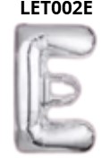[LET002E] GLOBO LETRA E 16 PULGADAS PLATEADO