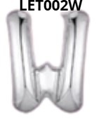 [LET002W] GLOBO LETRA W 16 PULGADAS PLATEADO
