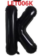 [LET006K] GLOBO LETRA K 16 PULGADAS NEGRO