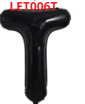 [LET006T] GLOBO LETRA T 16 PULGADAS NEGRO
