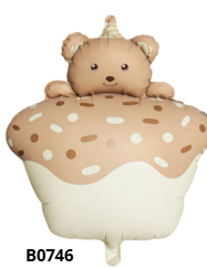 [B0746] GLOBO OSO CUPCAKE CAFE 