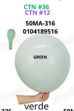 [50MA-316] Globos Pastel 50 piezas/bolsa 18"