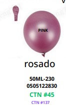 [50ML-230] Globos Metalicos 50 piezas/bolsa 12" ROSADA