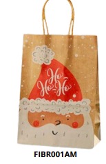 [FIBR001AM] BOLSAS DE REGALO NAVIDAD KRAFT PEQUEÑAS 20 PIEZAS/BOLSA 21x15x8cm