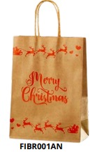 [FIBR001AN] BOLSAS DE REGALO NAVIDAD KRAFT PEQUEÑAS 20 PIEZAS/BOLSA 21x15x8cm