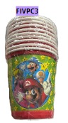 [FIVPC3] Vasitos para Cumpleaños 10 piezas MARIOBROS