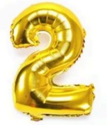 [N32-001G2] Globos Dorado Números de 32 pulgadas