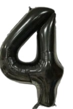 [N32-005N4] Globos Negro Números de 32 pulgadas