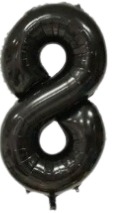 [N32-005N8] Globos Negro Números de 32 pulgadas