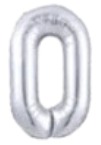 [N40-002P0] Globos Plateado Números de 40 pulgadas