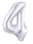 [N40-002P4] Globos Plateado Números de 40 pulgadas