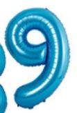 [N40-005N9] Globos Azul Números de 40 pulgadas