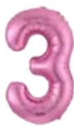 [N40-006N3] Globos Rosados Números de 40 pulgadas