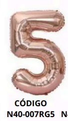 [N40-007RG5] Globos Rose Gold Números de 40 pulgadas