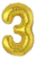 [MU-1187-3] Globos Dorado Números de 16 pulgadas