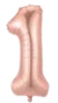 [MU-1187-G1] Globos Rose Gold Números de 16 pulgadas