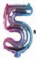 [NU-MC001-5] Globos Números de 16 pulgadas