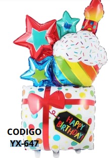 [YX-647] Globo REGALO-CUP CAKE-VELA 39 pulgadas