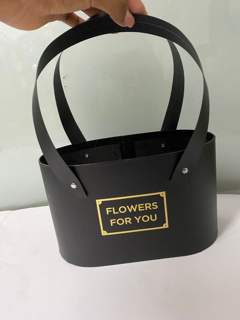 CAJA P/FLORES TIPO CARTERA NEGRA