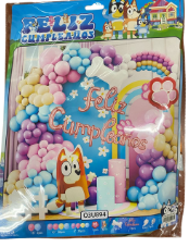 BOUQUET GLOB0S BINGO-BLUEY FELIZ CUMPLEA