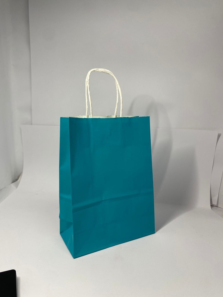 TF-8015 BOLSA KRAFT "S" TURQUEZA PAQ.12