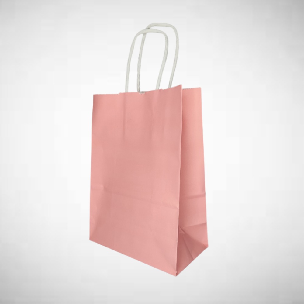 TF-8031 BOLSA KRAFT "M" ROSA PASTEL PAQ.12