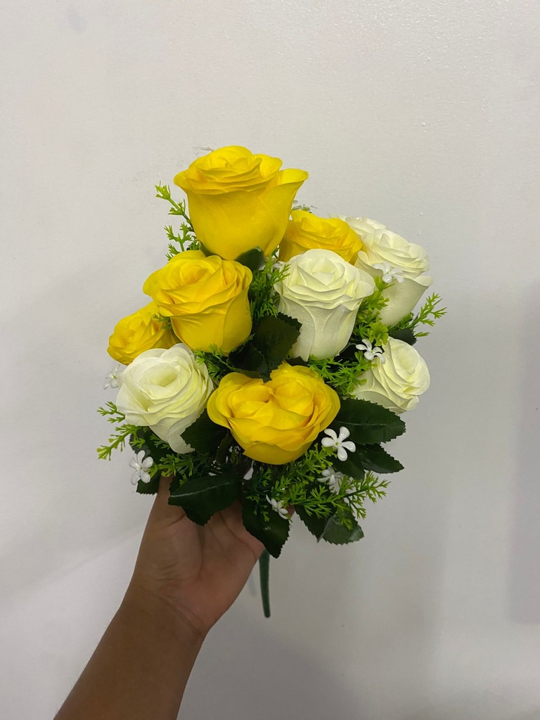 RAMO DE BOTON X12 C/RELLENO CREMA C/AMARILLO