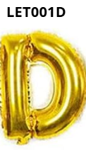 GLOBO LETRA D 16 PULGADAS DORADO