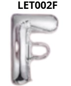 GLOBO LETRA F 16 PULGADAS PLATEADO