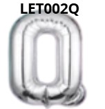GLOBO LETRA Q 16 PULGADAS PLATEADO