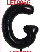 GLOBO LETRA G 16 PULGADAS NEGRO