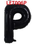 GLOBO LETRA P 16 PULGADAS NEGRO