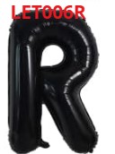 GLOBO LETRA R 16 PULGADAS NEGRO